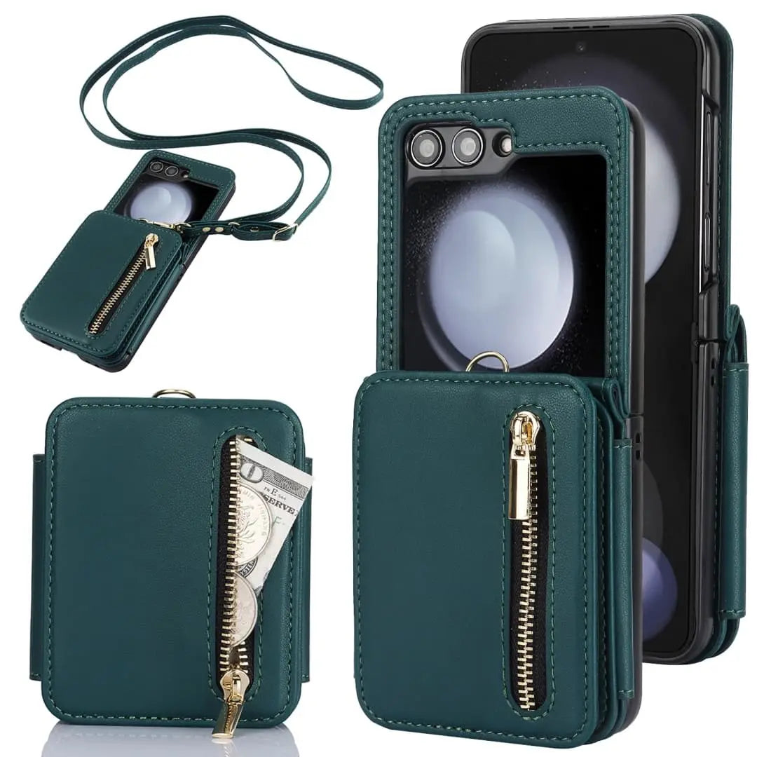 wallet phone case with zipper pocket