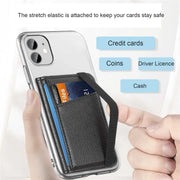 elastic stick on phone wallet