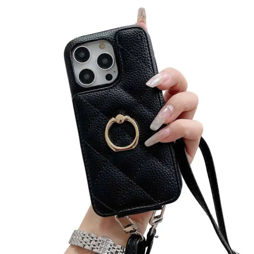 black crossbody iPHone case