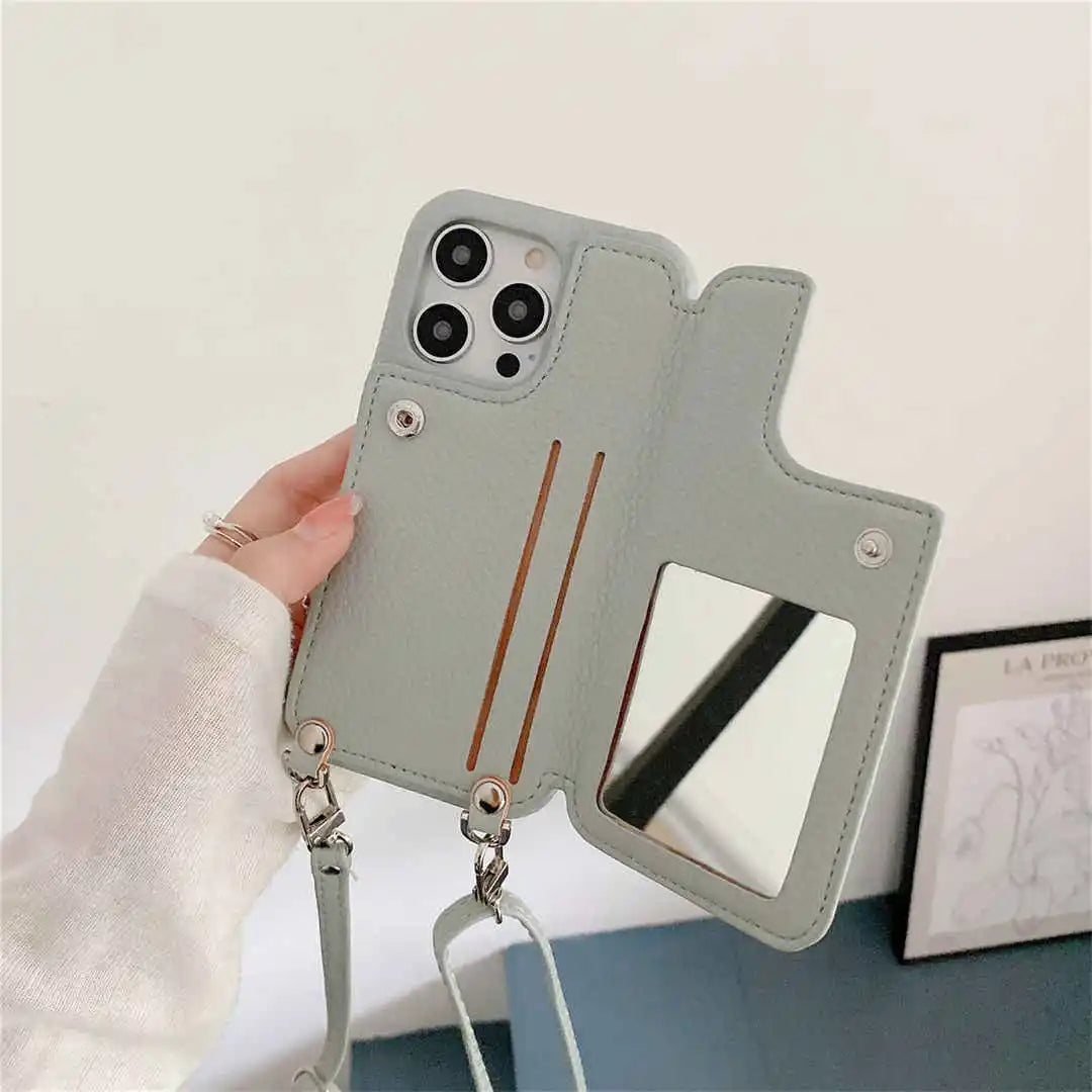 iPhone case with built-in mirror