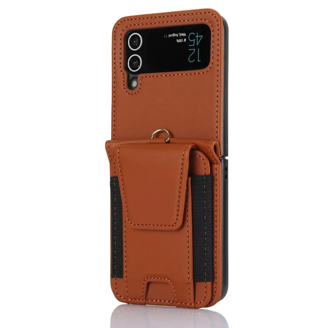 Z Flip 4 leather crossbody case