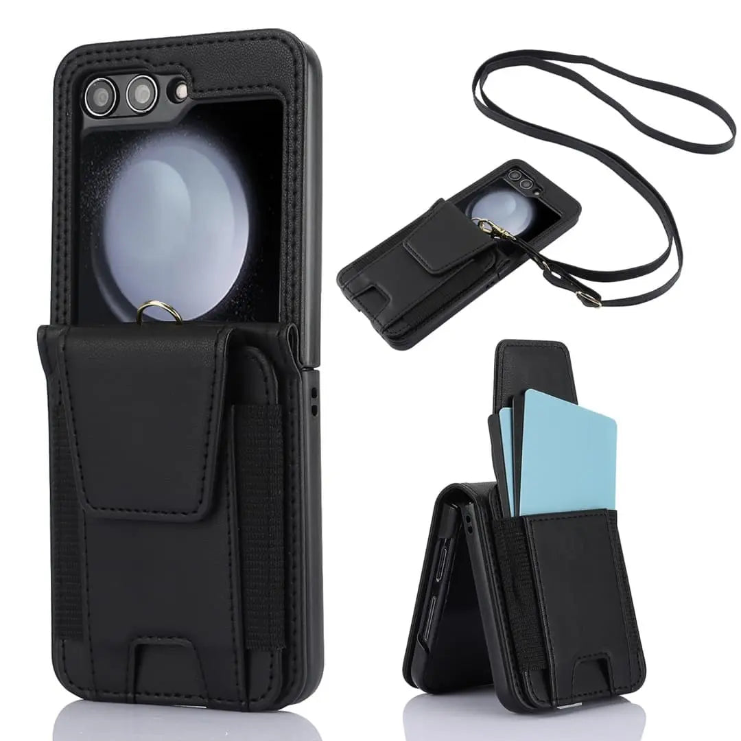black Flip 5 leather crossbody case