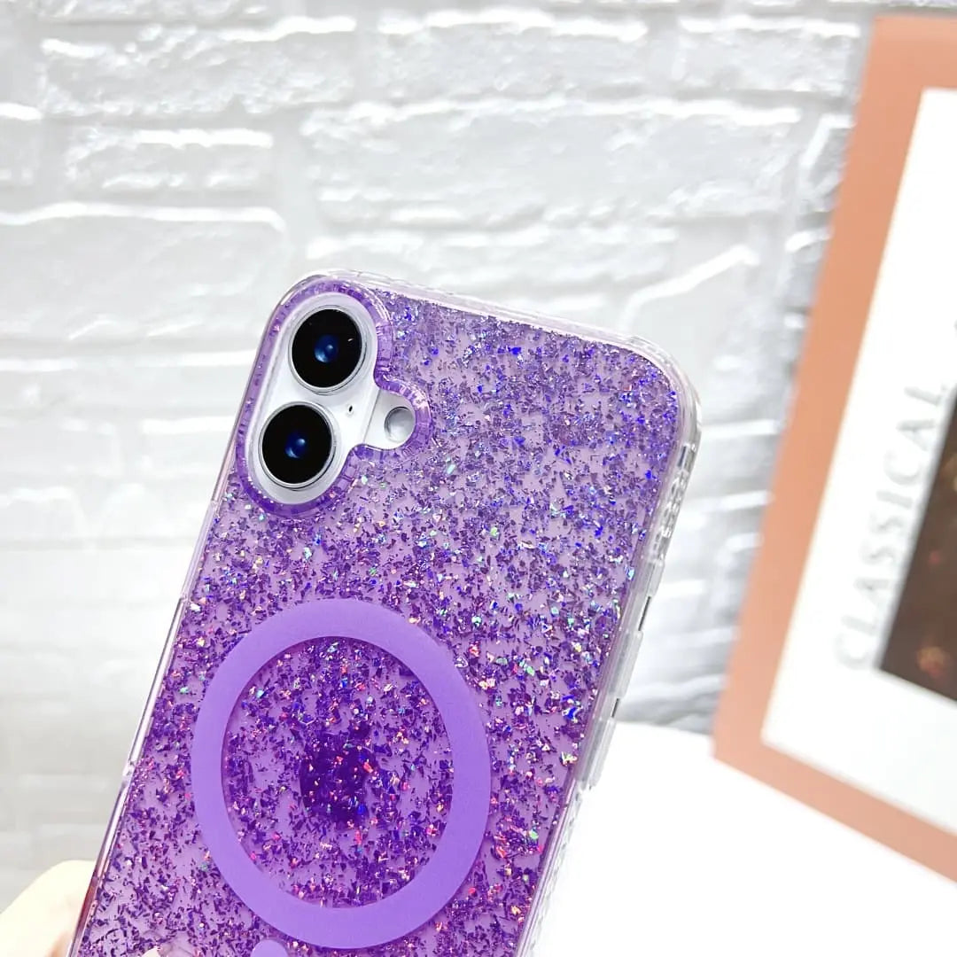 Glitter phone case with charm