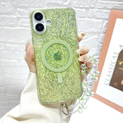 green glitter phone case