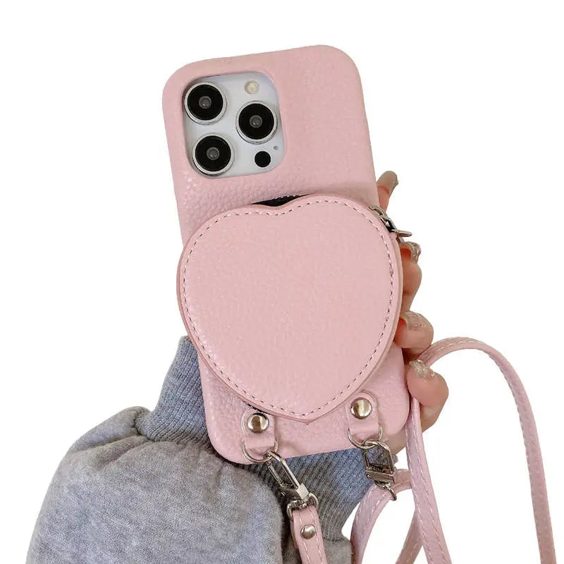 pink leather iPhone case