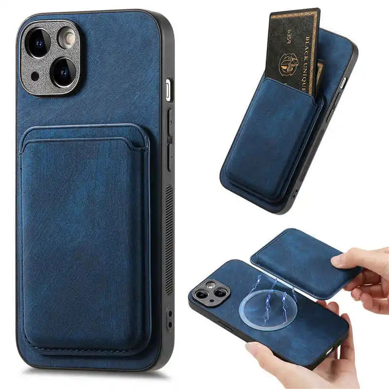 Vintage Leather iPhone Case with Magnetic Wallet Card Holder Vintage Leather iPhone Case with Magnetic Wallet Card Holder