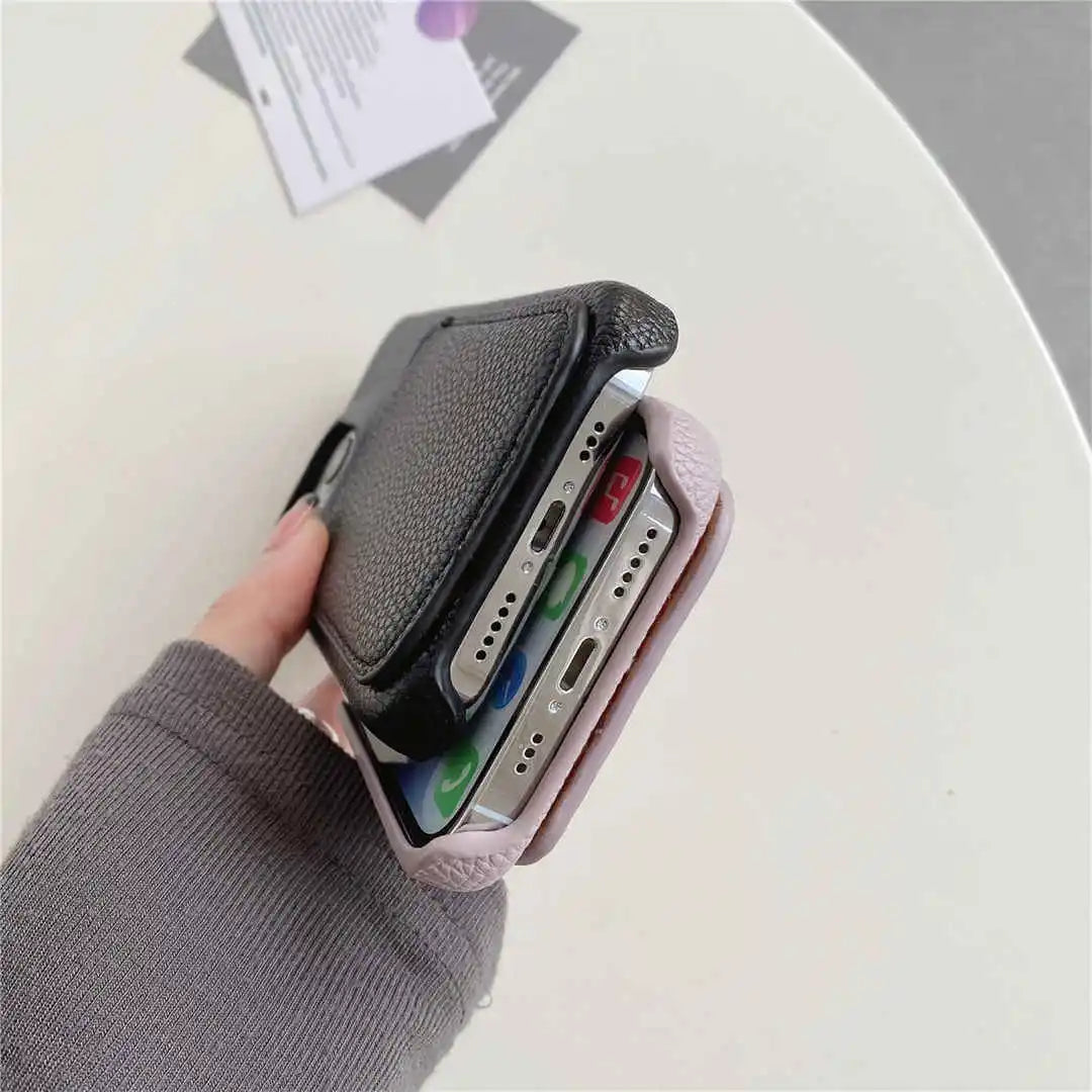 Leather card holder phone case