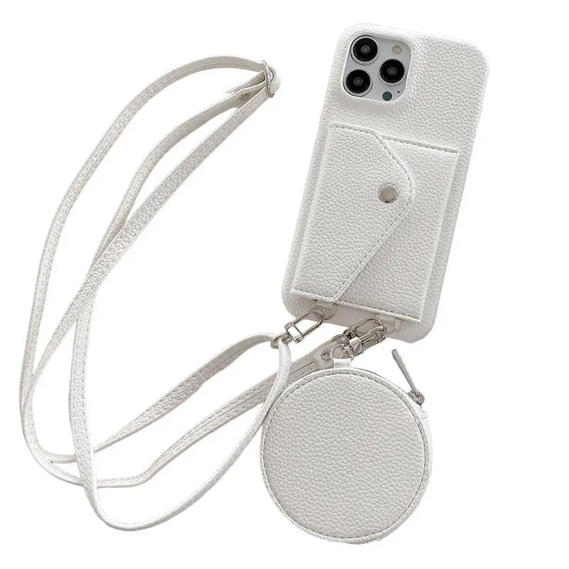 white crossbody phone case