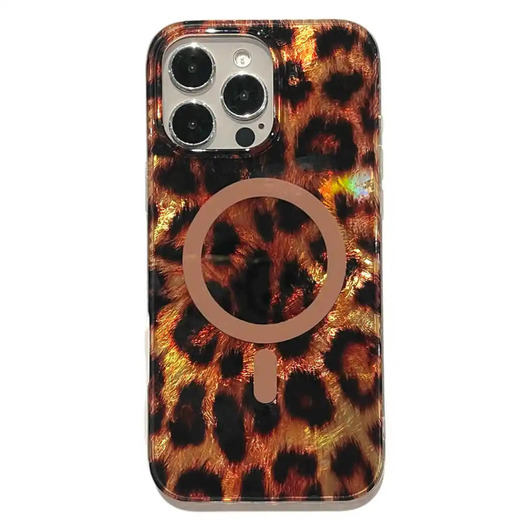 iPhone 16 pro leopard phone case with MagSafe