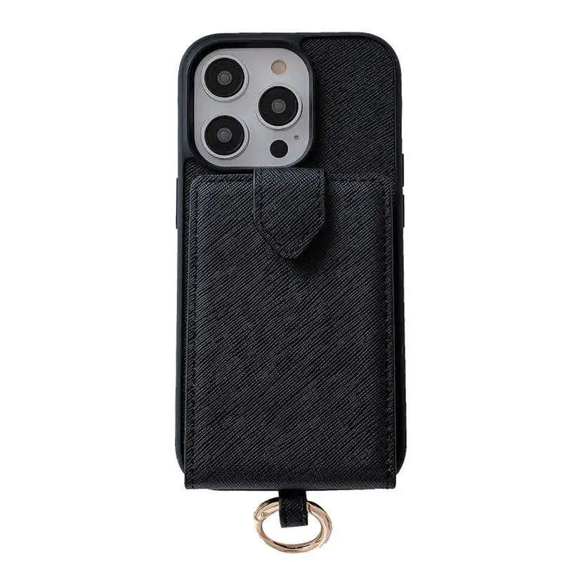 Vertical Wallet Flip iPhone Case with Finger Ring