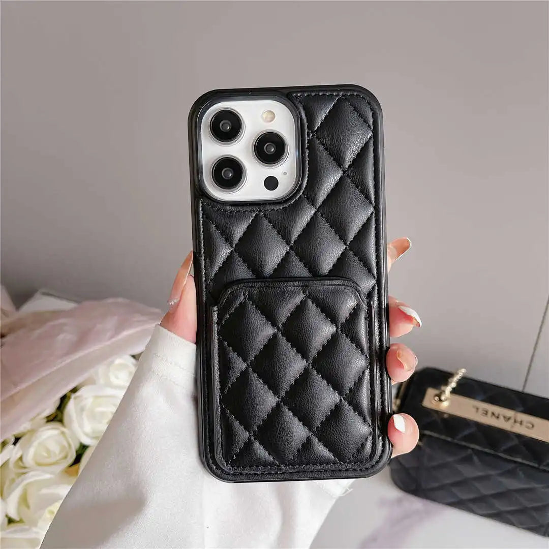 quilted leather iphone case