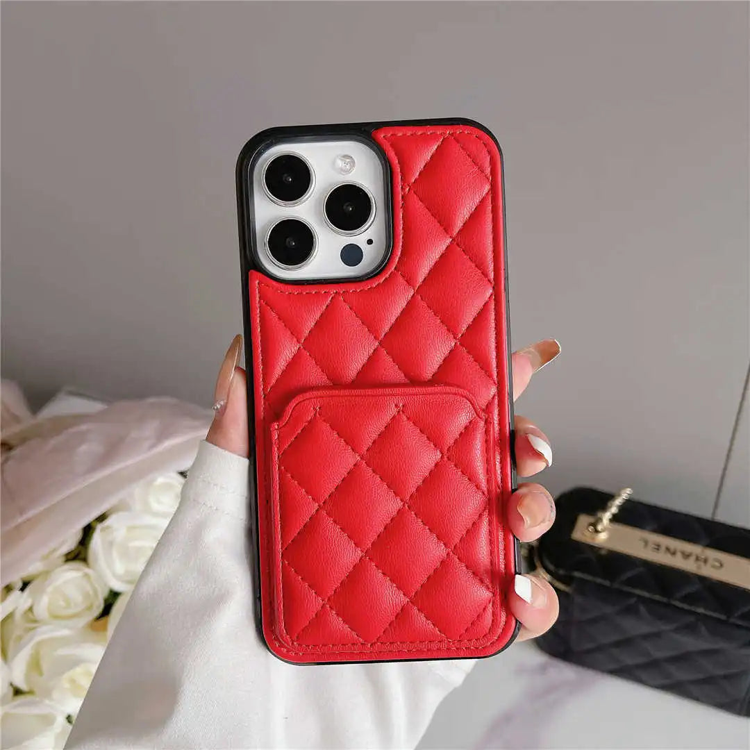 quilted leather iphone 15 pro max case