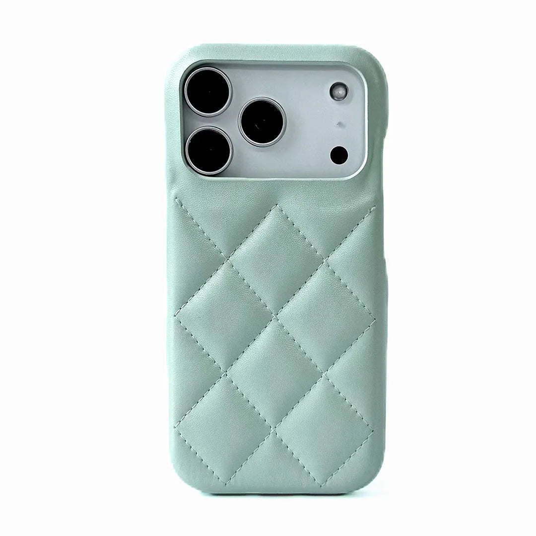 Quilted phone case on a white background
