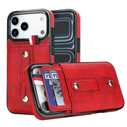 iPhone wallet case with hidden card slot red
