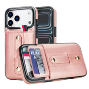 iPhone wallet case with hidden card slot pink