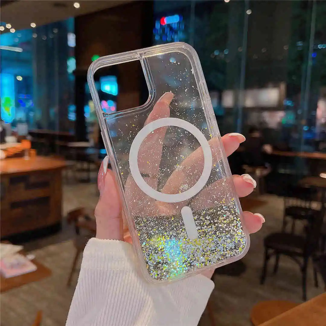 iphone 15 case glitter liquid