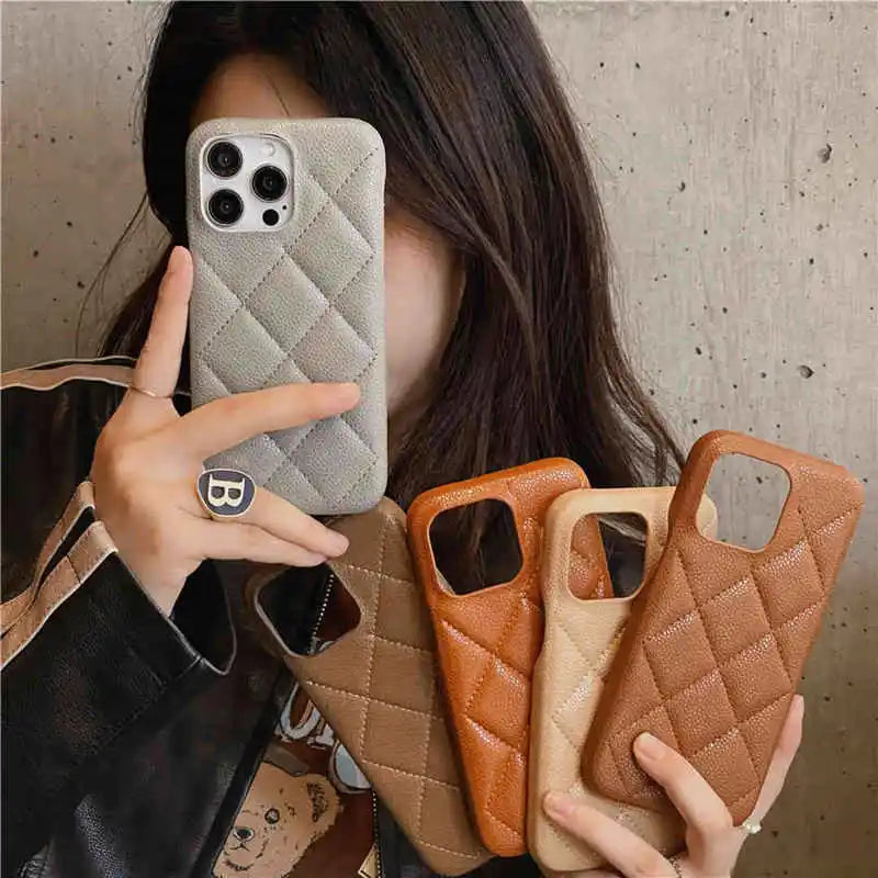 Quilted Full-grain Leather iPhone Case