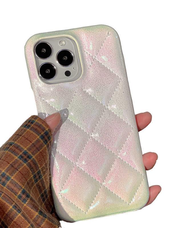 Mermaid Color Quilted Leather iPhone Case