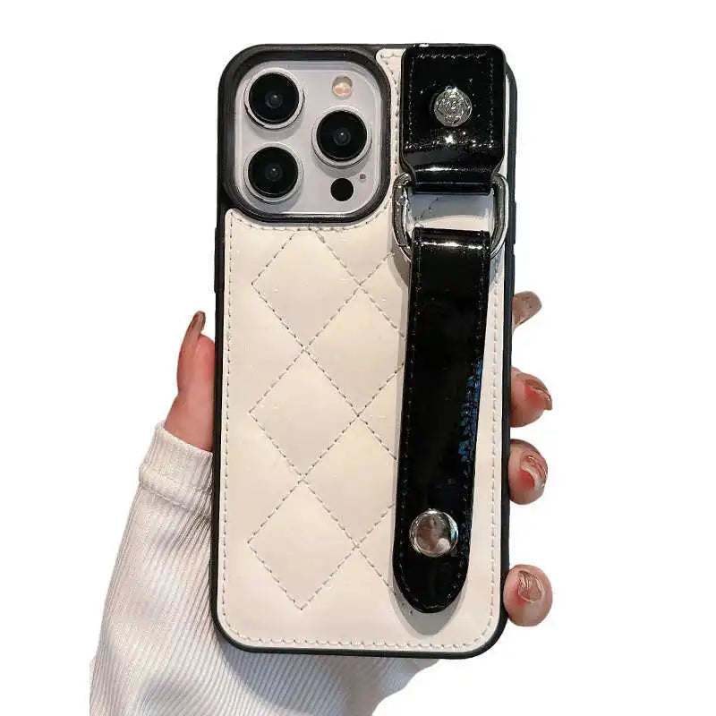 patent leather iPhone case with hand strap