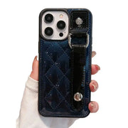 glossy leather iphone case with loop