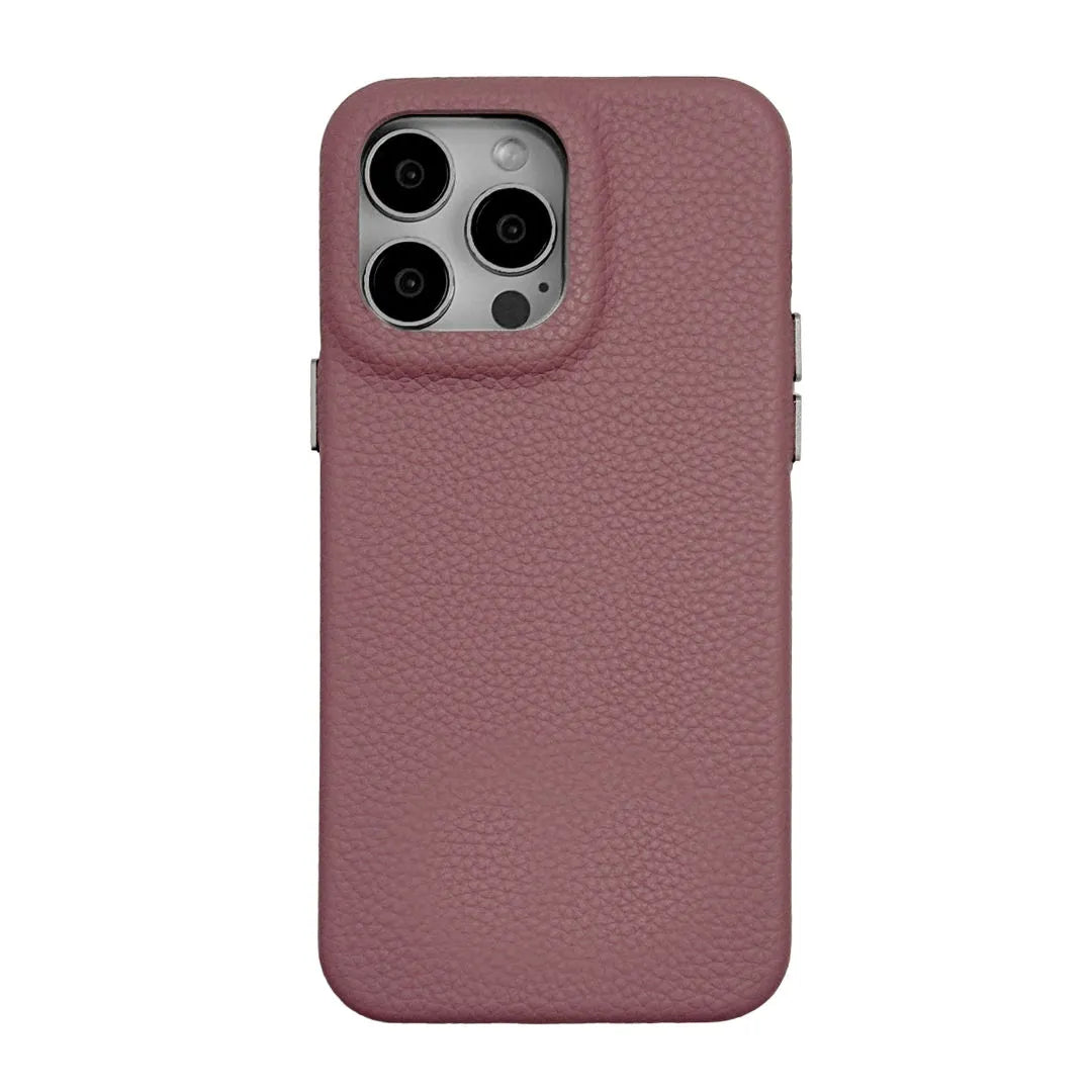 Solid color leather phone case