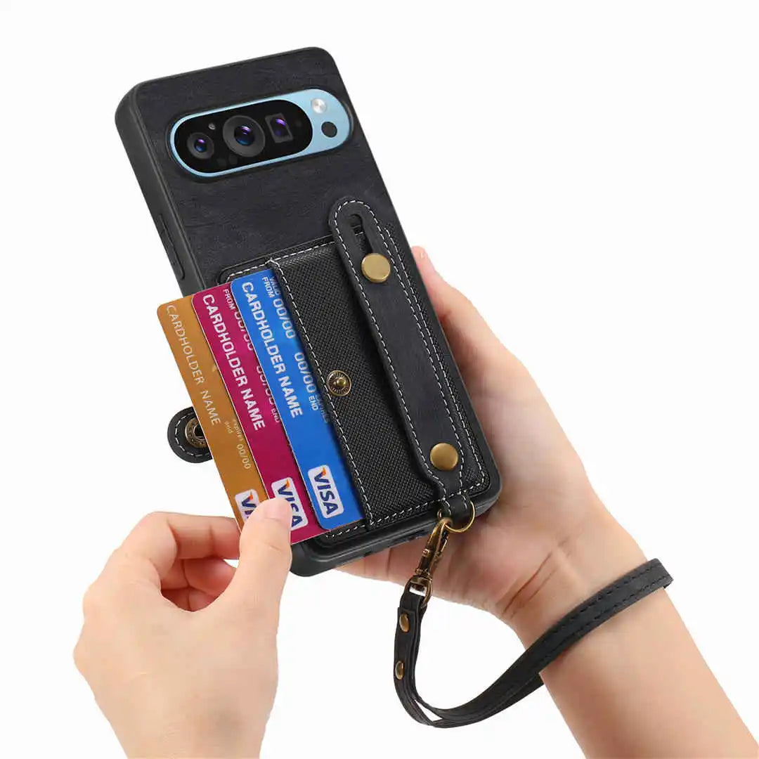 Hatching Hardshell Phone Case/Wallet Gray Heavy Duty Wallet Phone Case - Casebus Flip Hidden Pocket Wallet