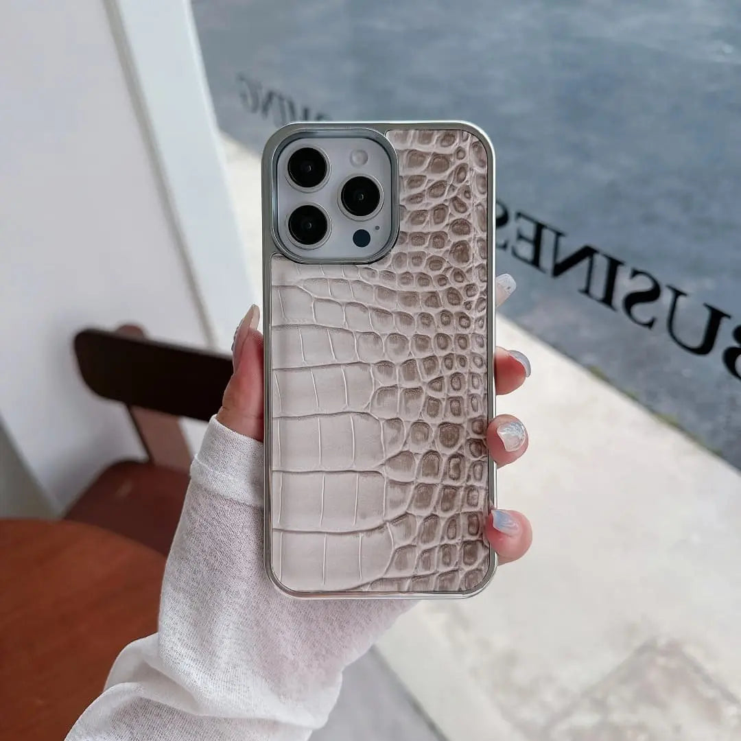 croc leather iphone case