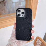 black leather iphone case