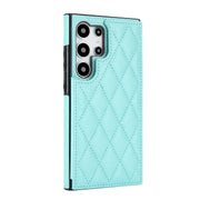 Light blue phone case samsung with quilted pattern on a white background