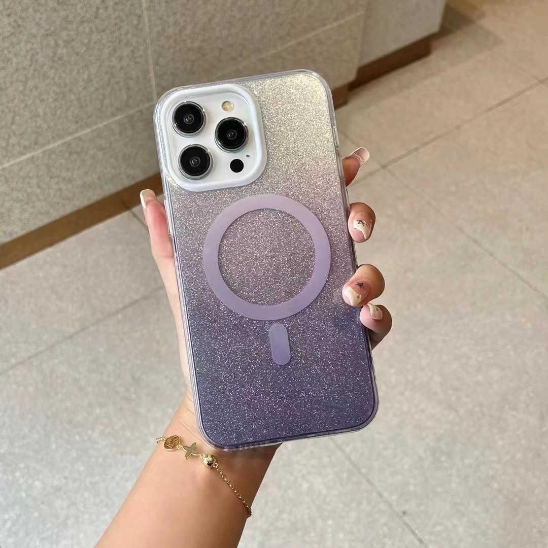 purple glitter iphone case