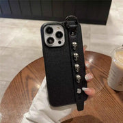 pebble leather iphone case with strap