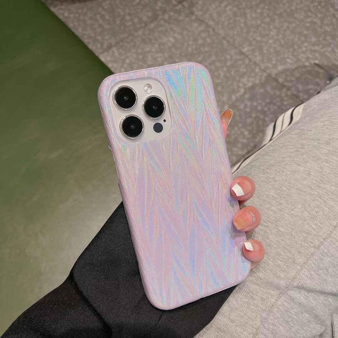 rainbow leather iphone case