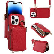 Hands-free leather phone case