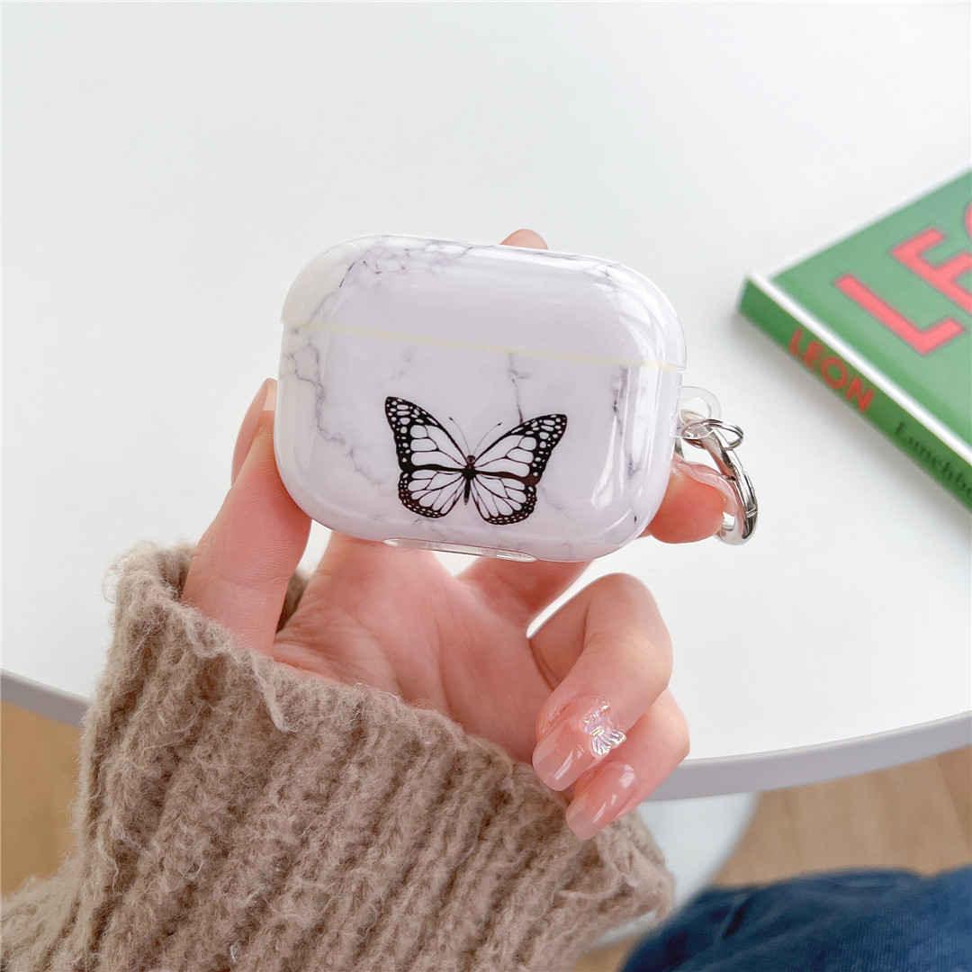 Marble AirPods Pro 2 Case with Butterfly