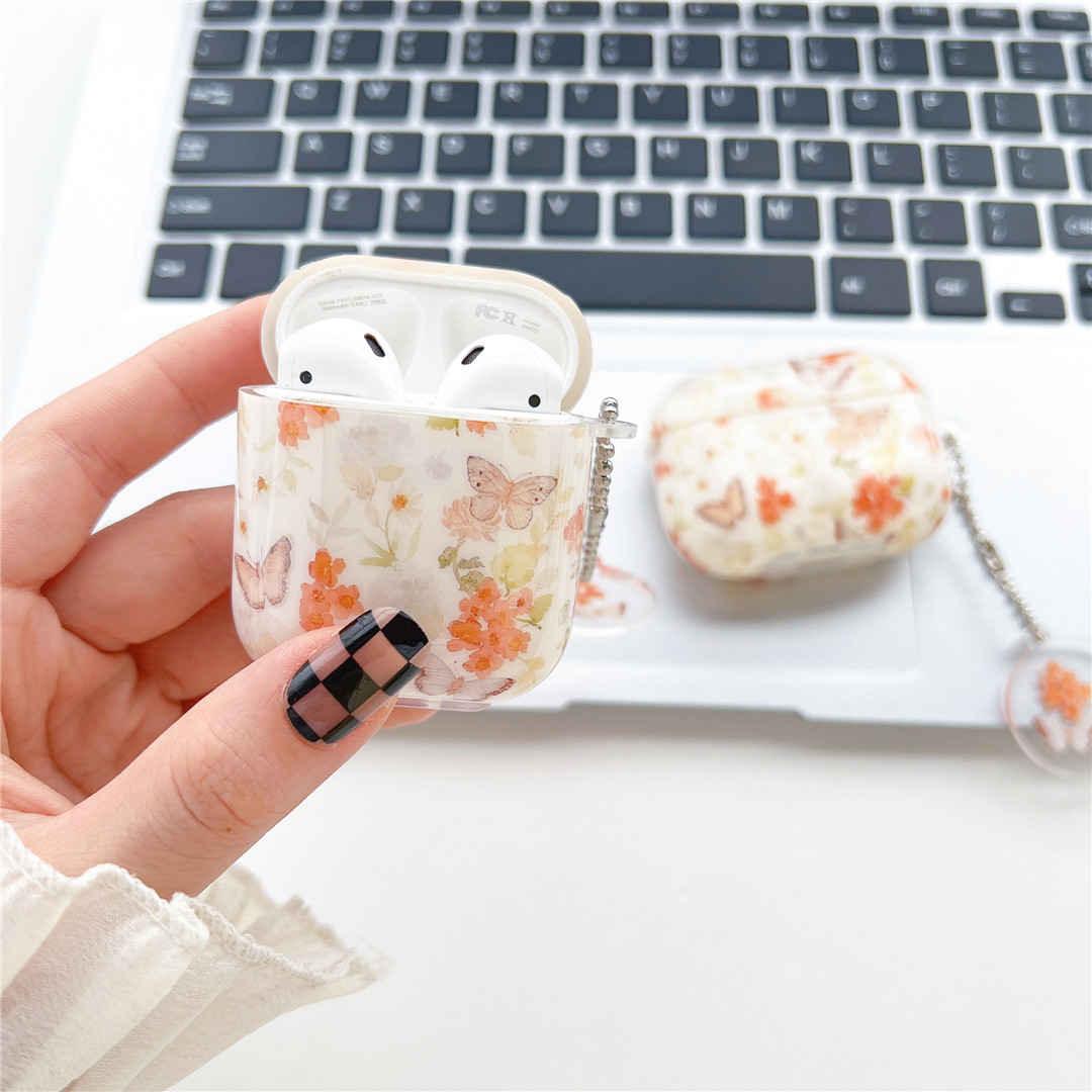 Butterfly Orange Floral AirPods 1/2 Protective Cover
