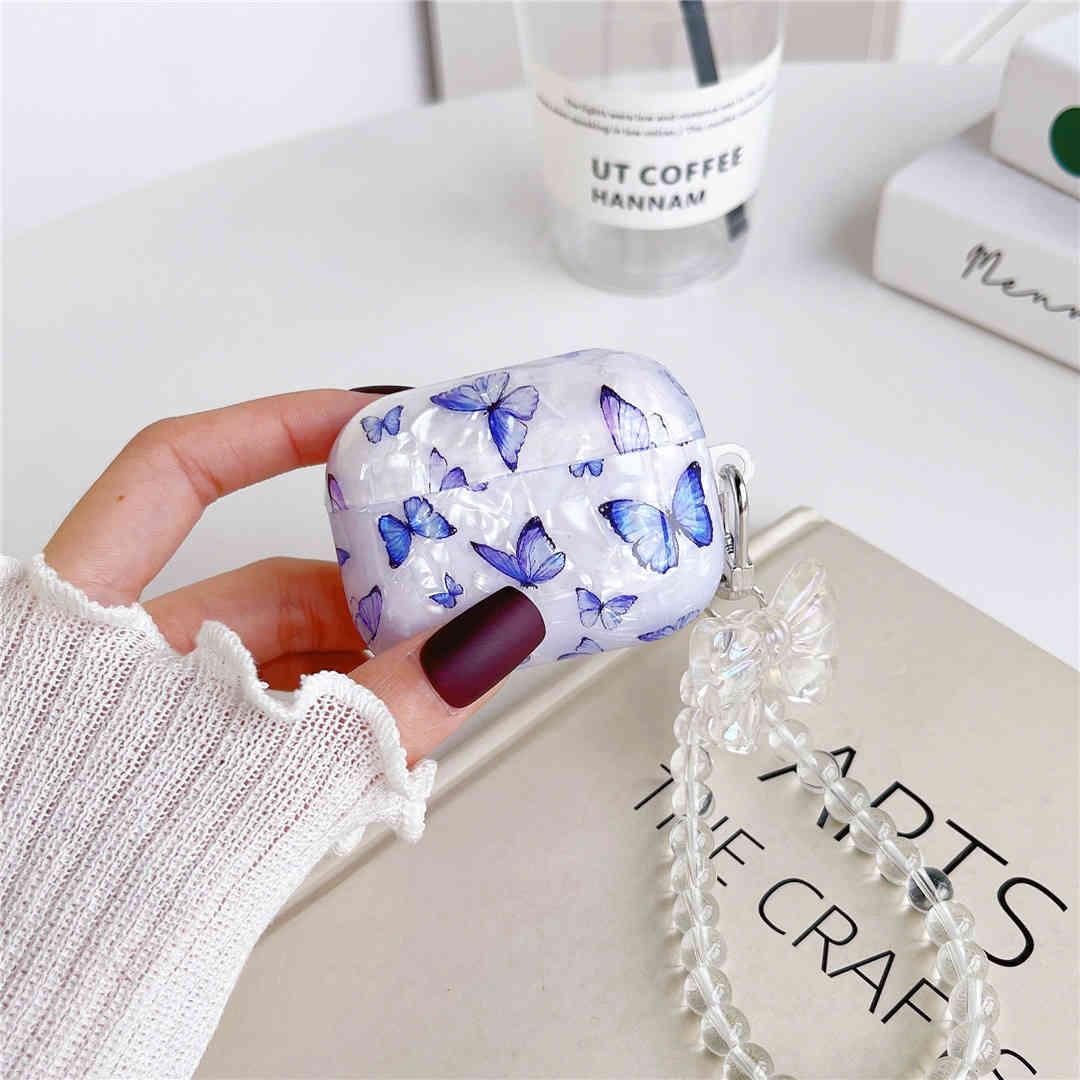 Blue Butterfly Shell Texture AirPods Pro Case