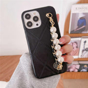 black quilted iphone case