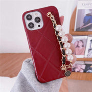 quilted iphone case with wrist chain