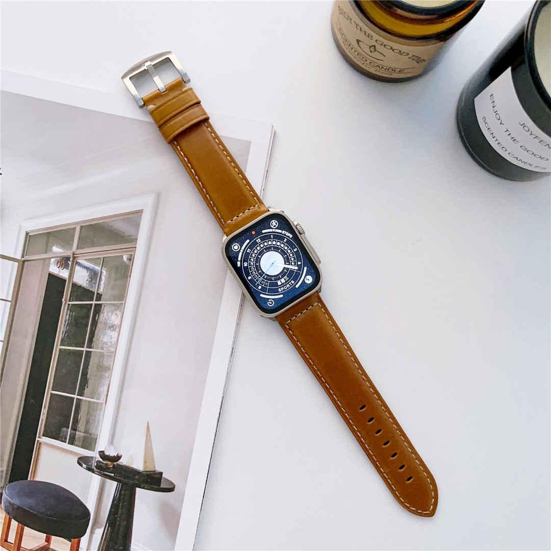 Glossy Genuine Leather Apple Watch Replacement Band