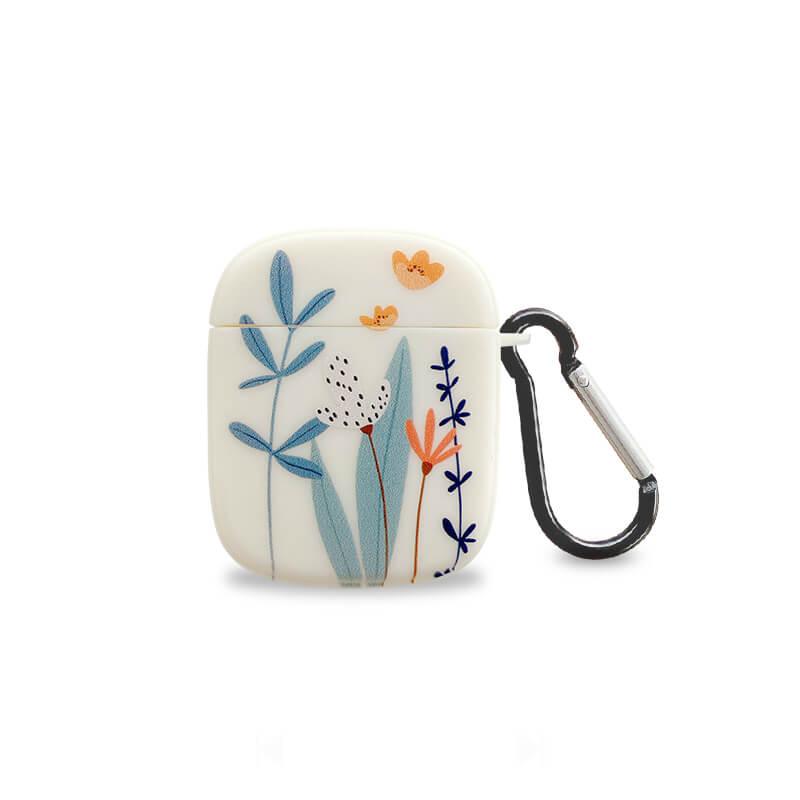 Textured Abstract Plant & Heart Floral AirPods 1 & 2 Case