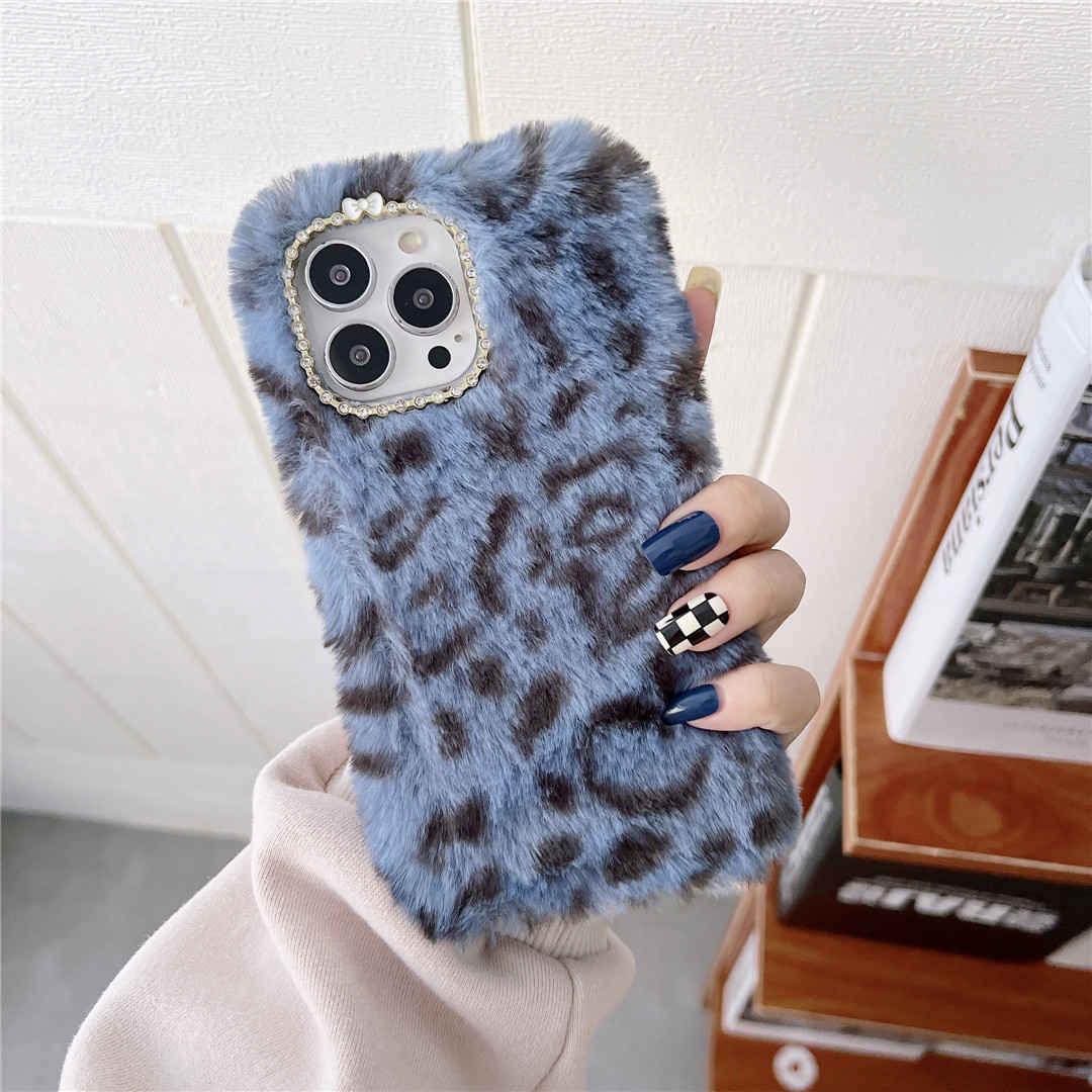Leopard Pattern Fluffy iPhone Case