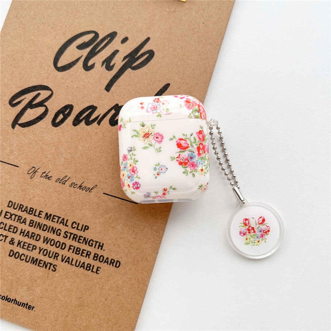 Clear Red Floral AirPods 1/2 Protective Cover