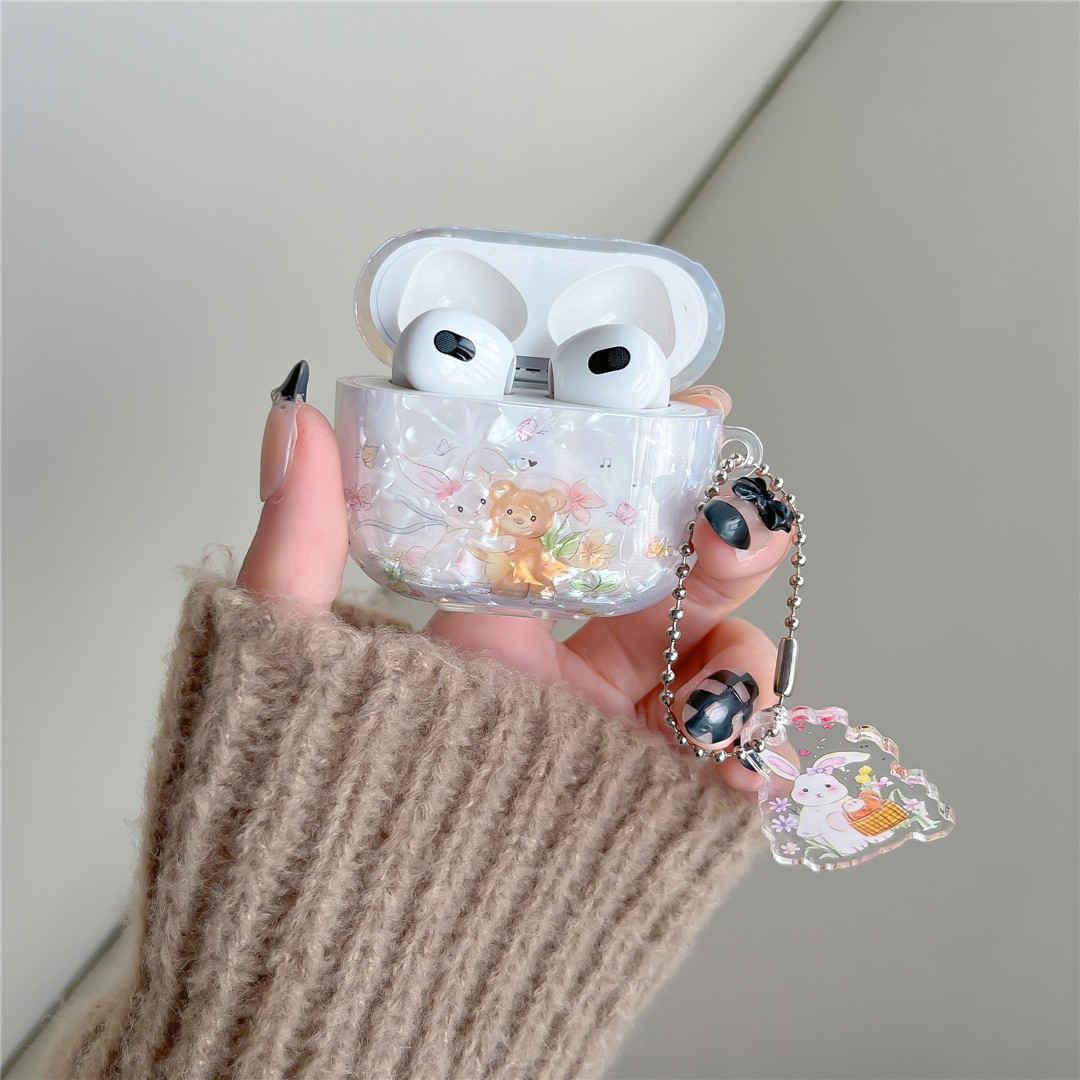 Cute Bear and Rabbit Shell Texture AirPods 3 Case