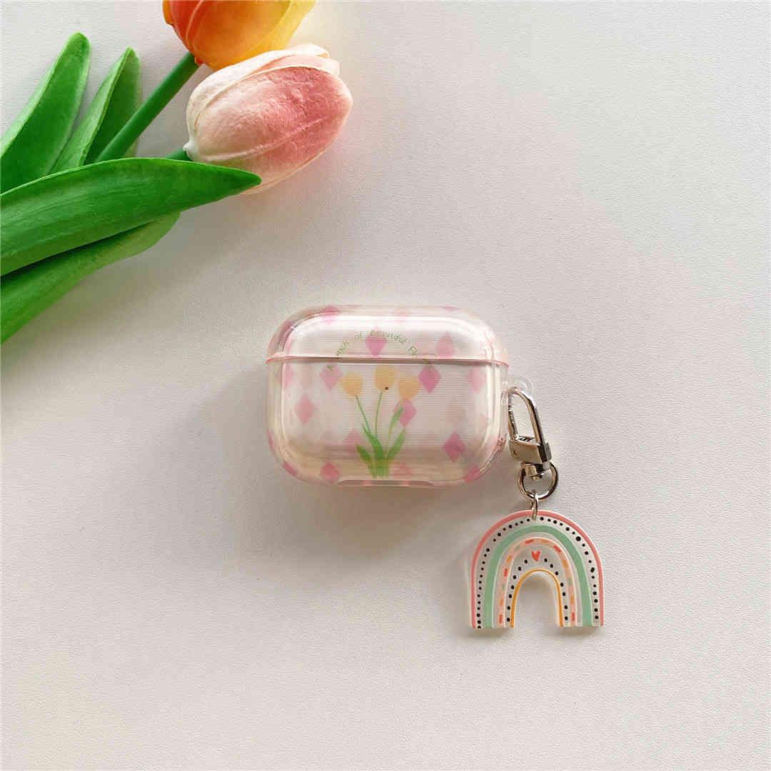 Tulip Pattern Semi-Transparent AirPods Pro Protective Cover